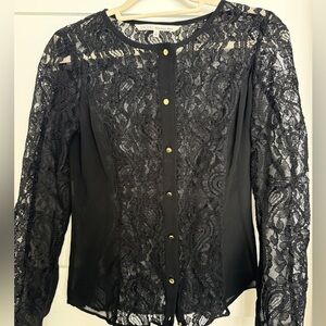 RACHEL Rachel Roy Black Lace Blouse